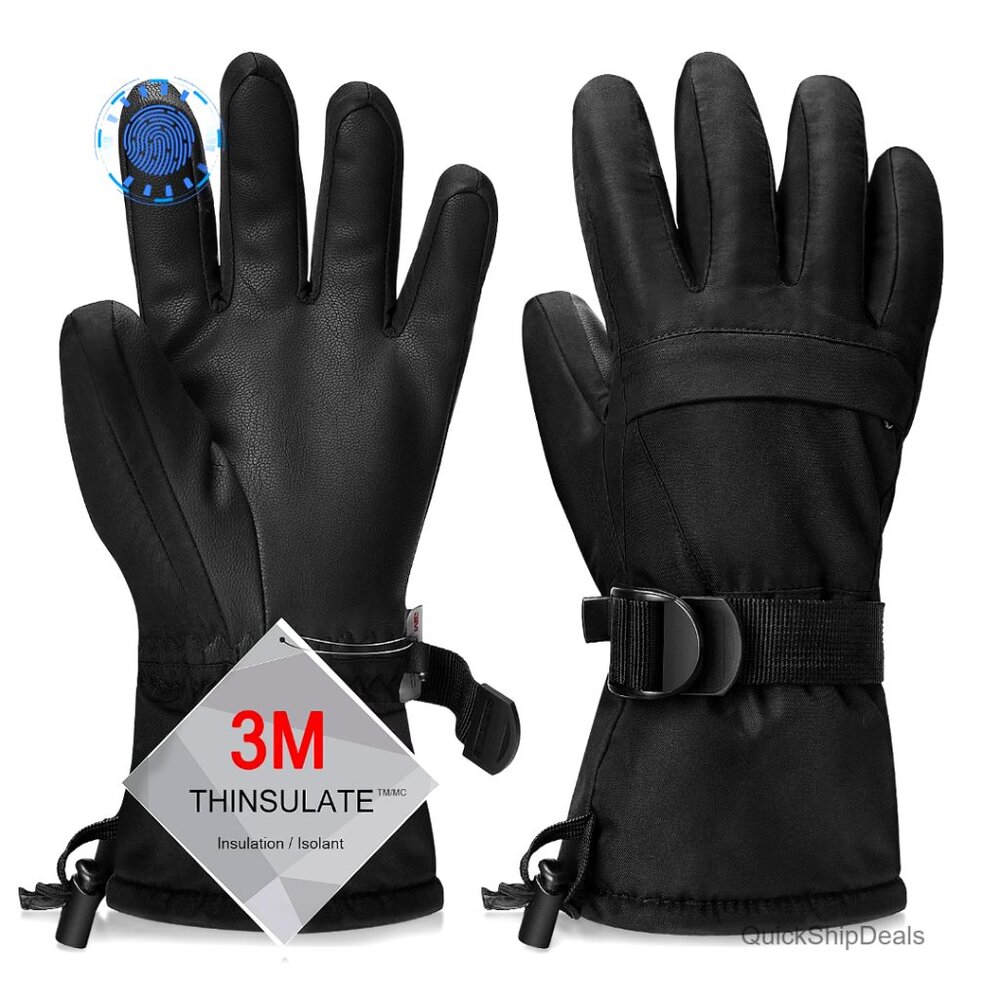 Kids Ski Gloves Waterproof Windproof Thermal Snow Gloves Size M